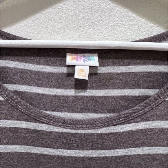 Plus Size Brown White Striped Bodycon LuLaRoe Bodycon Julia - Picture 9 of 11